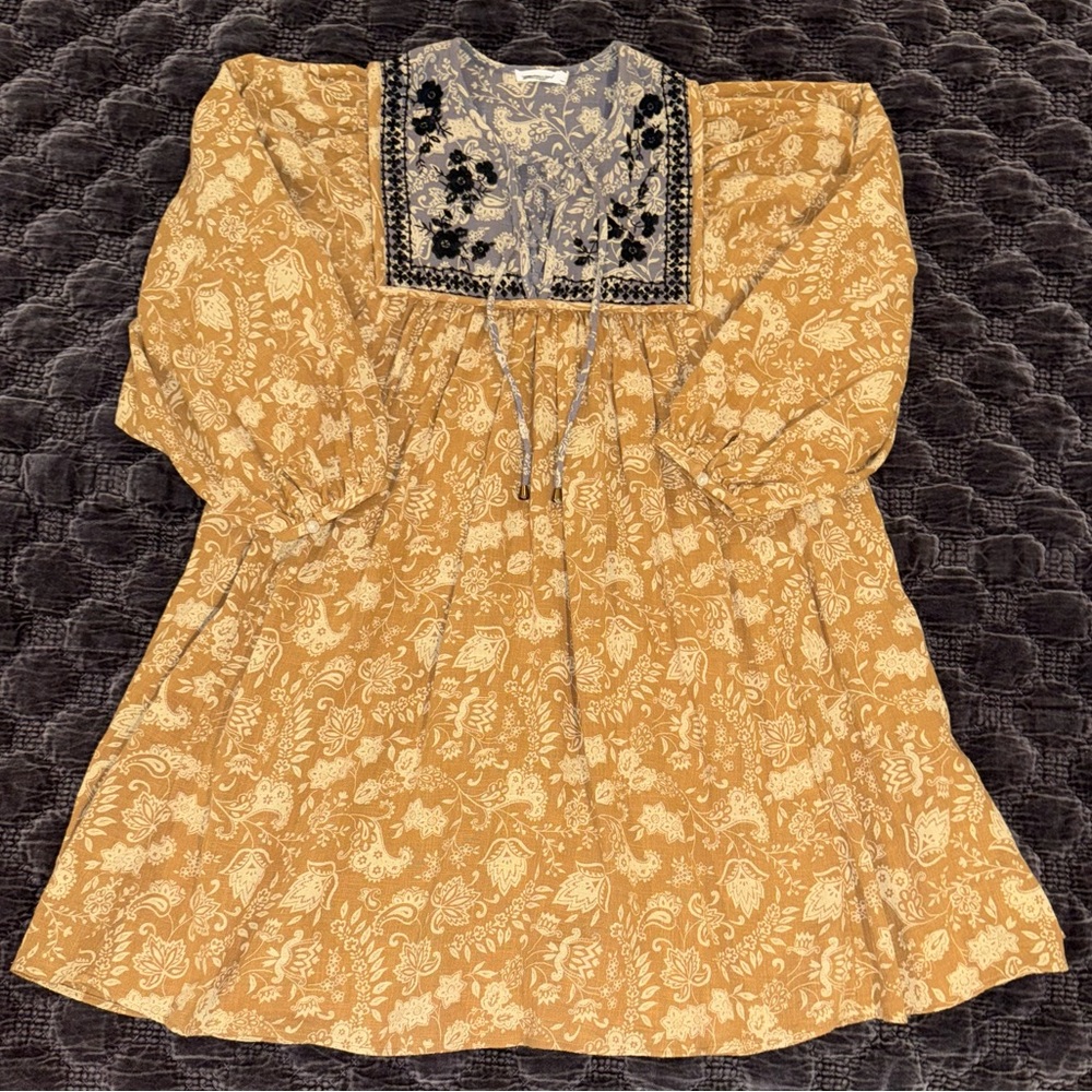 Unsubscribed Embroidered 100% Cotton Mini Dress Sz 4
